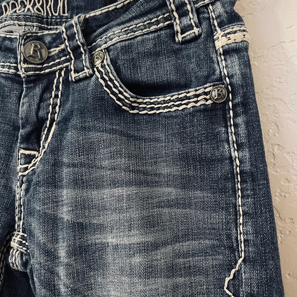 Rock&Roll Cowgirl Riding Jean 25X32 Bootcut Medium Wash Preloved - Picture 4 of 14